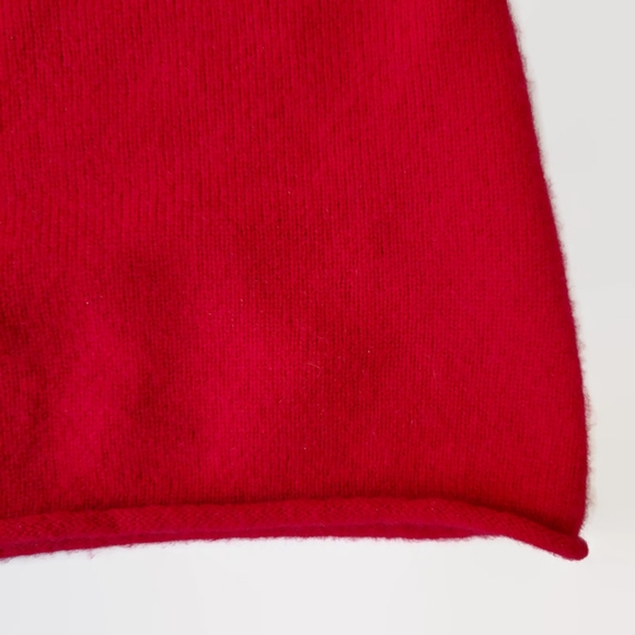 Garnet Hill Cashmere Red V-Neck Sweater - Picture 8 of 12